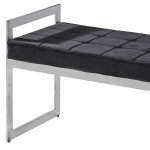 Paris Prix Banquette En Velours "Topez" 94cm Noir & Argent