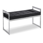 paris prix Banquette en Velours "Topez" 94cm Noir & Argent