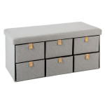 paris prix Banquette Pliable 6 Tiroirs "Suède" 76cm Gris