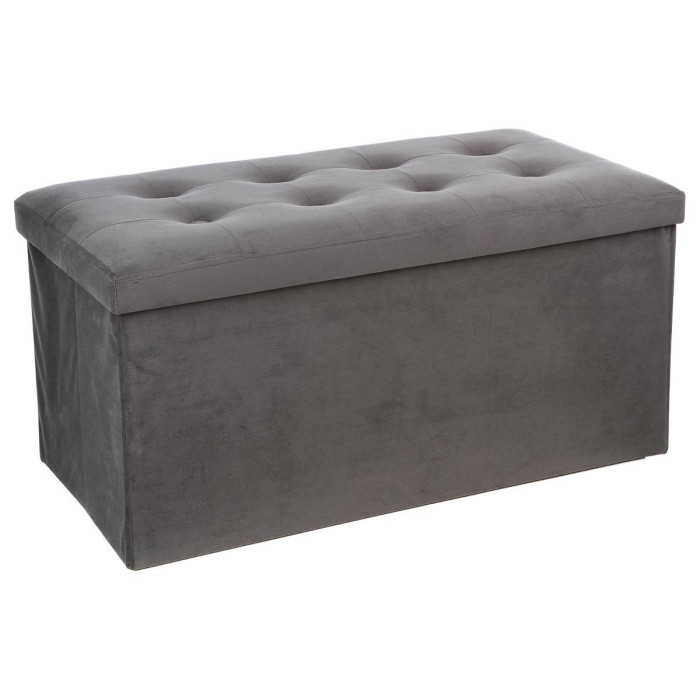 Paris Prix Banquette Pliable Velours "Lysandre" 76cm Gris