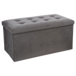 paris prix Banquette Pliable Velours "Lysandre" 76cm Gris