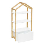 Paris Prix Bibliothèque 3 Étagères Enfant "Maison" 120cm Blanc