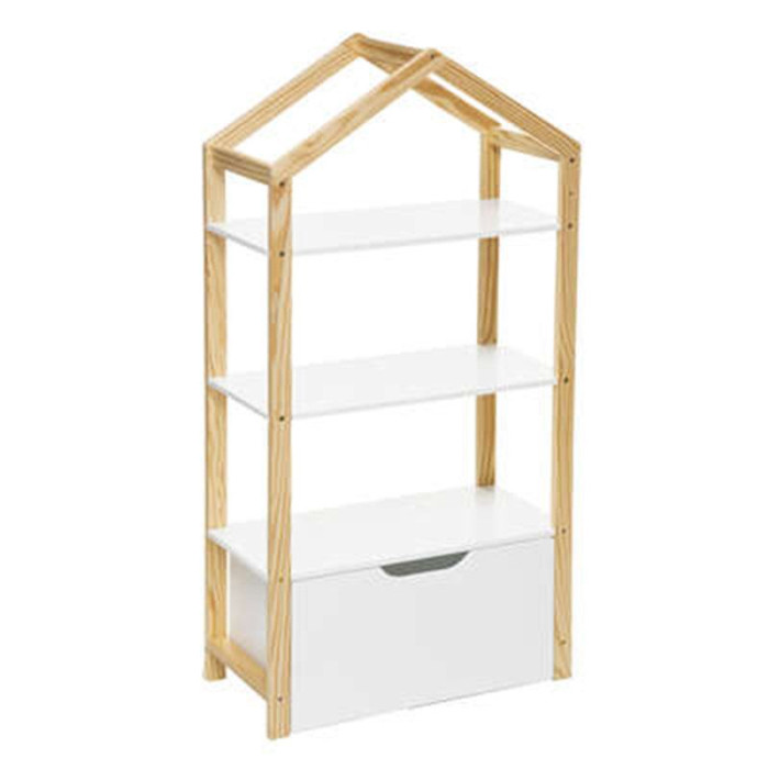 Paris Prix Bibliothèque 3 Étagères Enfant "Maison" 120cm Blanc