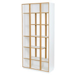 Paris Prix Bibliothèque Design 6 Étagères "Newbury" 210cm Chêne & Blanc