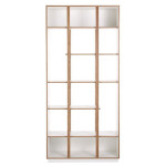 paris prix Bibliothèque Design 6 Étagères "Newbury" 210cm Chêne & Blanc