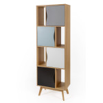 Paris Prix Bibliothèque Design "Avon" 191cm Chêne & Bleu