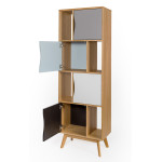 Paris Prix Bibliothèque Design "Avon" 191cm Chêne & Bleu
