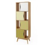 paris prix Bibliothèque Design "Avon" 191cm Chêne & Vert