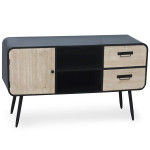 paris prix Buffet 1 Porte & 2 Tiroirs en Bois "Yane" 115cm Noir