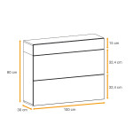 Paris Prix Buffet 2 Portes & 1 Tiroir "Easy" 100cm Noir