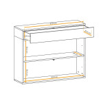 Paris Prix Buffet 2 Portes & 1 Tiroir "Easy" 100cm Noir