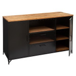 Paris Prix Buffet 2 Portes & 2 Niveaux "Cierna" 140cm Noir