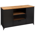 paris prix Buffet 2 Portes & 2 Niveaux "Cierna" 140cm Noir