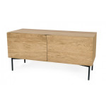 Paris Prix Buffet 2 Portes & 2 Niveaux "Plof" 120cm Chêne