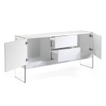 Paris Prix Buffet 2 Portes & 2 Tiroirs "Fasqé" 180cm Blanc