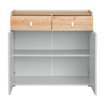 Paris Prix Buffet 2 Portes & 2 Tiroirs "Vivero" 94cm Gris & Naturel
