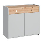 paris prix Buffet 2 Portes & 2 Tiroirs "Vivero" 94cm Gris & Naturel