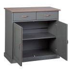 Paris Prix Buffet 2 Portes & 2 Tiroirs "Zernan" 90cm Gris