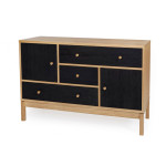 Paris Prix Buffet 2 Portes & 3 Tiroirs "AbbeyWood" 120cm Chêne & Noir