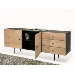 Paris Prix Buffet 2 Portes & 3 Tiroirs "Jugend" 180cm Noyer