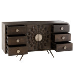 Paris Prix Buffet 2 Portes & 6 Tiroirs "Polco" 150cm Marron