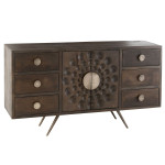 paris prix Buffet 2 Portes & 6 Tiroirs "Polco" 150cm Marron