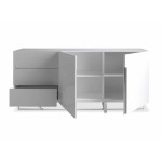Paris Prix Buffet 2 Portes Design "Laura" 180cm Blanc Laqué