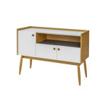 Paris Prix Buffet 3 Portes & 1 Niche "Farsta" 115cm Chêne & Blanc
