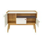 Paris Prix Buffet 3 Portes & 1 Niche "Farsta" 115cm Chêne & Blanc