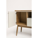 Paris Prix Buffet 3 Portes & 1 Niche "Farsta" 115cm Chêne & Blanc