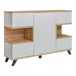 paris prix Buffet 3 Portes Design "Bogota" 160cm Gris & Naturel