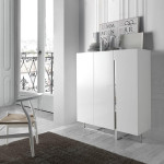 Paris Prix Buffet 3 Portes Design "Laura" 120cm Blanc Laqué