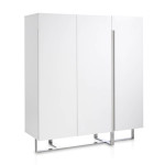 paris prix Buffet 3 Portes Design "Laura" 120cm Blanc Laqué
