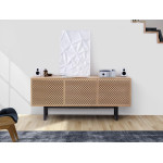 Paris Prix Buffet 3 Portes Diamant "Camden" 175cm Chêne & Noir