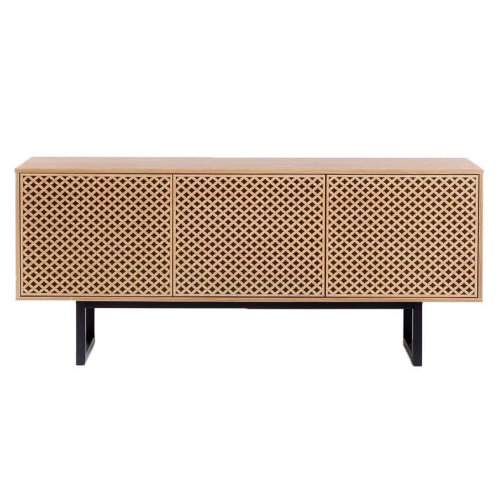 Paris Prix Buffet 3 Portes Diamant "Camden" 175cm Chêne & Noir