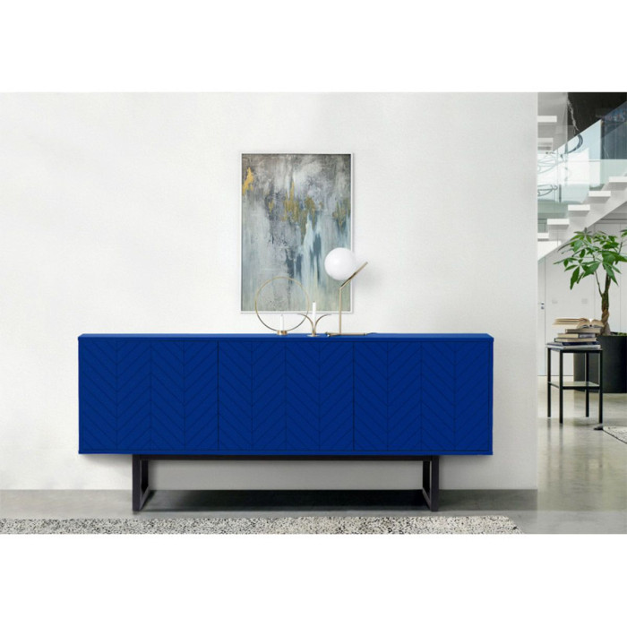 Paris Prix Buffet 3 Portes Triangle "Camden" 175cm Bleu