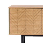 Paris Prix Buffet 3 Portes Triangle "Camden" 175cm Chêne & Noir