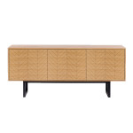 paris prix Buffet 3 Portes Triangle "Camden" 175cm Chêne & Noir