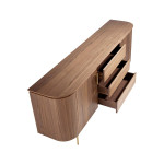 Paris Prix Buffet 3 Tiroirs & 2 Portes "Lowell" 210cm Marron