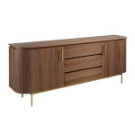 paris prix Buffet 3 Tiroirs & 2 Portes "Lowell" 210cm Marron