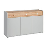 paris prix Buffet 3 Tiroirs Design "Vivero" 139cm Gris & Naturel