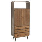 paris prix Buffet 3 Tiroirs en Bois "Hulta" 180cm Naturel & Noir