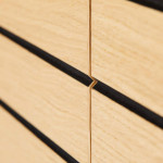 Paris Prix Buffet 4 Portes & 2 Niveaux "Stripe" 161cm Chêne & Noir