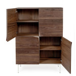 Paris Prix Buffet 4 Portes & 4 Niveaux "Plof" 140cm Noyer
