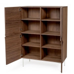 Paris Prix Buffet 4 Portes & 4 Niveaux "Plof" 140cm Noyer