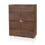 paris prix Buffet 4 Portes & 4 Niveaux "Plof" 140cm Noyer