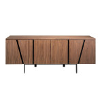 Paris Prix Buffet 4 Portes Design "Elios" 180cm Noyer & Noir