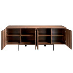 Paris Prix Buffet 4 Portes Design "Elios" 180cm Noyer & Noir