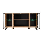 Paris Prix Buffet 4 Portes Design "Liam" 160cm Naturel & Noir