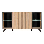 paris prix Buffet 4 Portes Design "Liam" 160cm Naturel & Noir